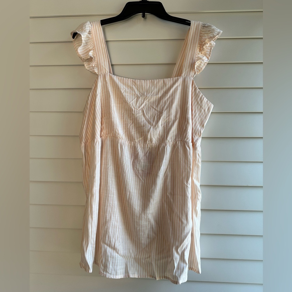 Striped Cream Sleeveless Maternity Top